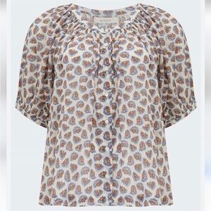 DOEN June Sea Salt Bedford Paisley Blouse- XL